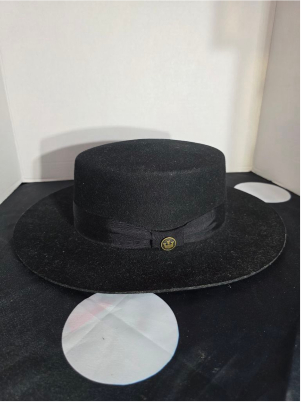 Goorin Bros. "Mr. Driver" Black Wool Bolero Hat | Wide Brim Flat Top | Size XL